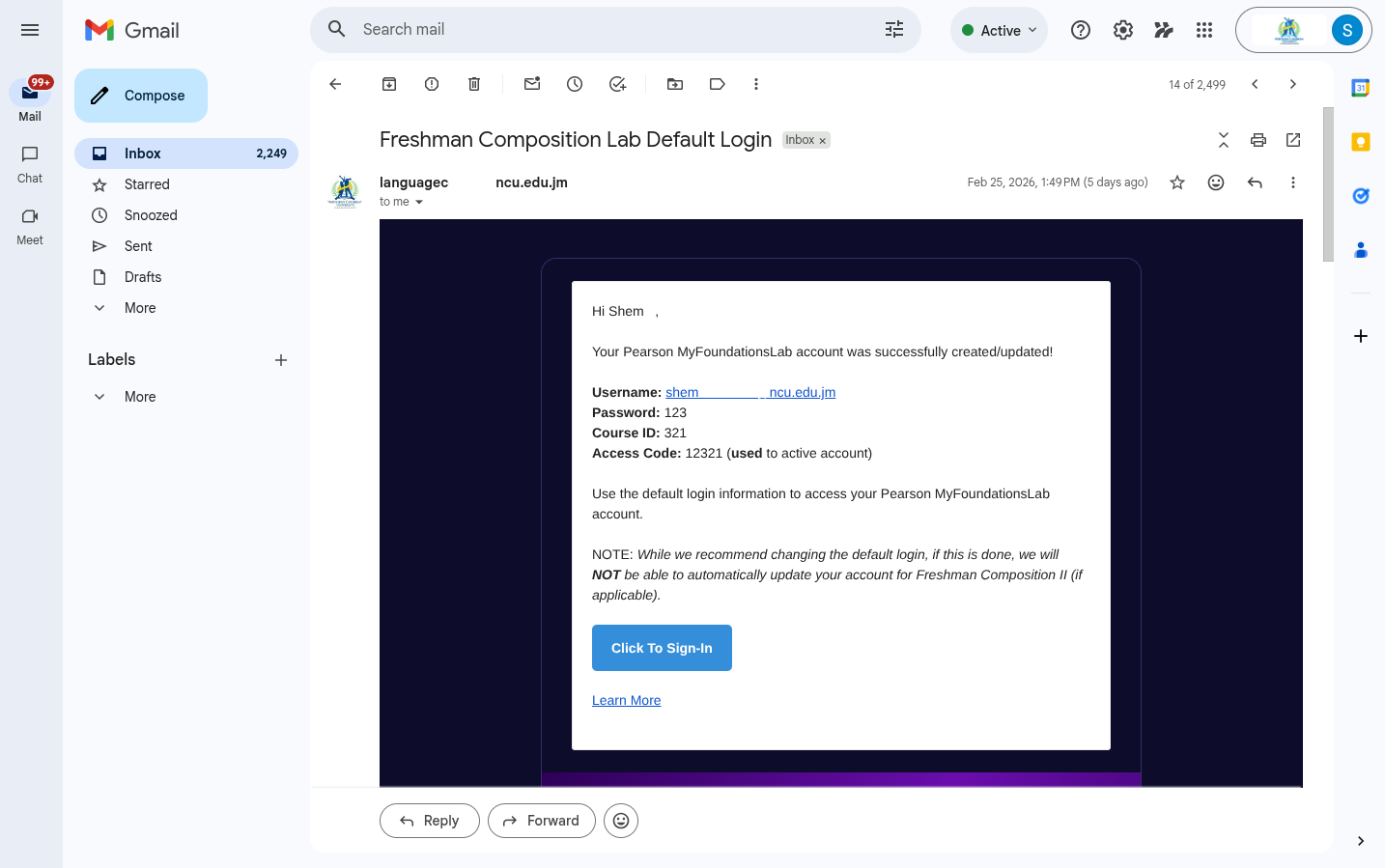 Email Sign In Button